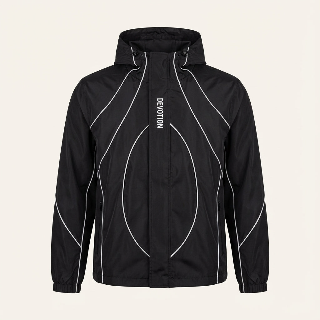 Devotion Reflective Black Hooded Jacket (PreOrder)