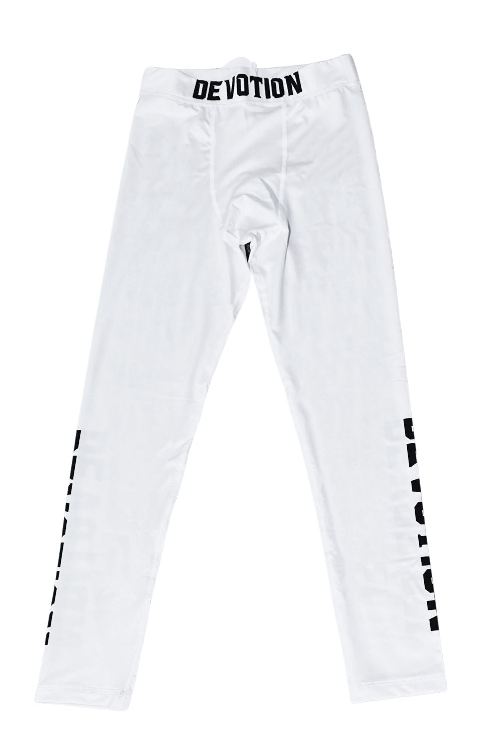 White Compression Pants with DEVOTION on side