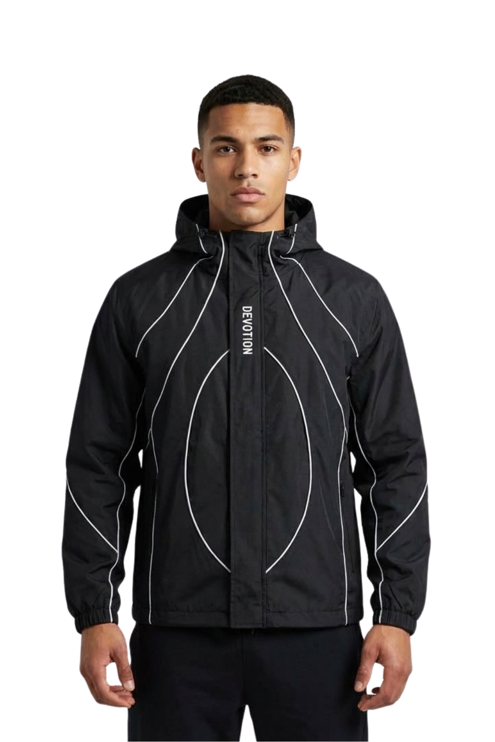 Devotion Reflective Black Hooded Jacket (PreOrder)