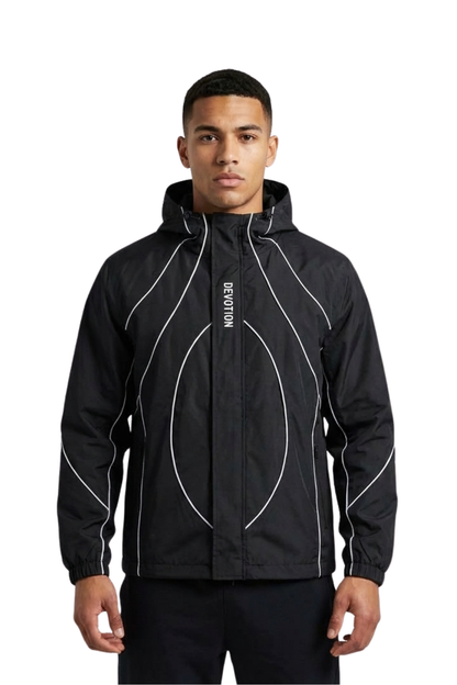 Devotion Reflective Black Hooded Jacket (PreOrder)