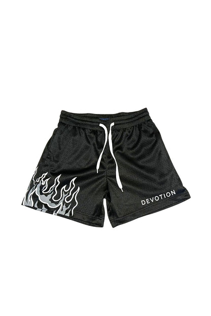 Gray Blaze Black Mesh Shorts