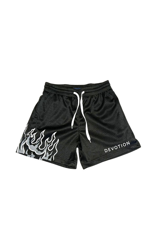 Gray Blaze Black Mesh Shorts