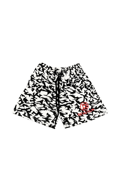 Venom White and Black Mesh Shorts