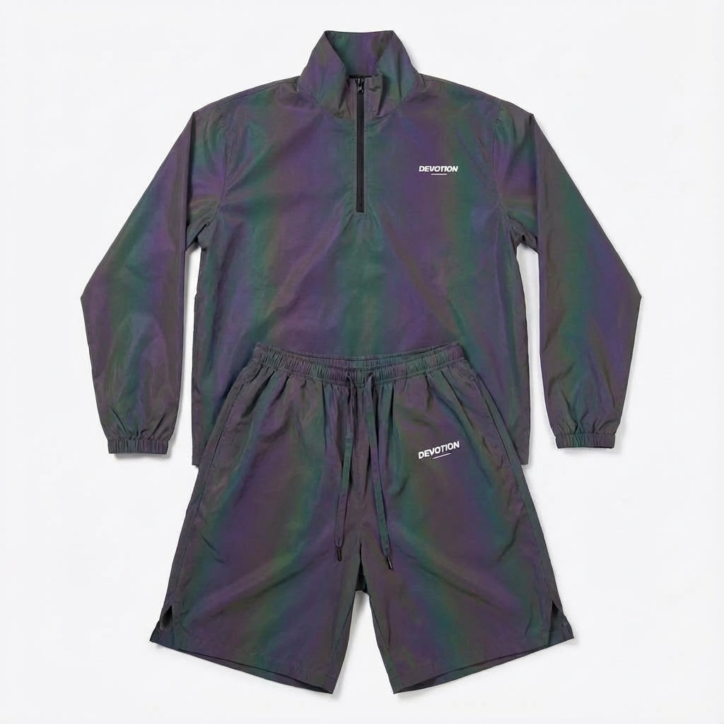 Iridescent Devotion Tracksuit Set (Shorts + Pullover) (PreOrder)