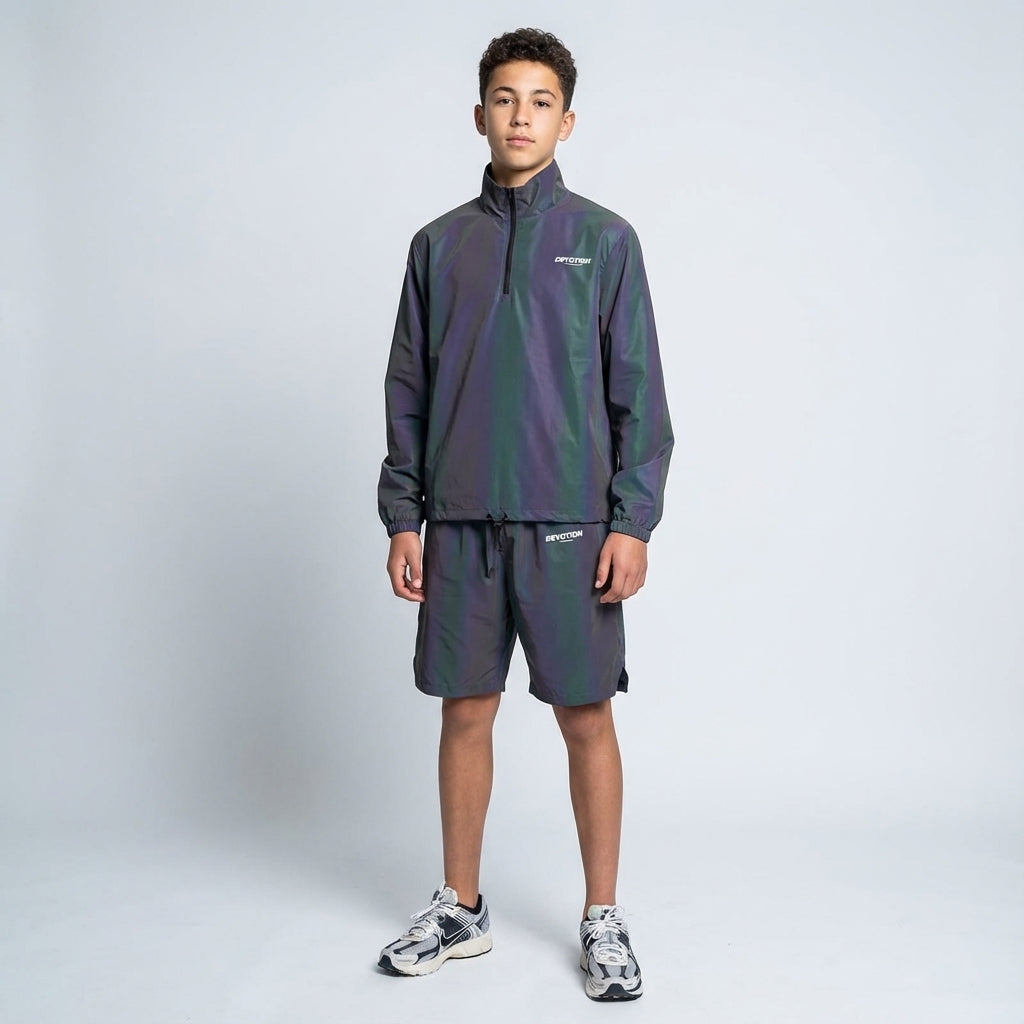Iridescent Devotion Tracksuit Set (Shorts + Pullover) (PreOrder)